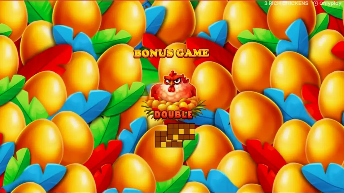 Interface colorida do slot 3 Rich Chickens com tema de fazenda